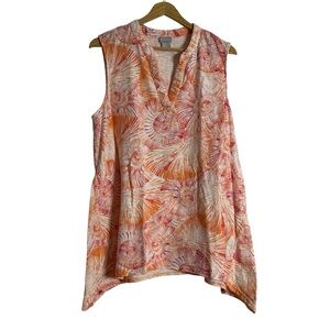 Chico's Vibrant Orange and White Swirl Top